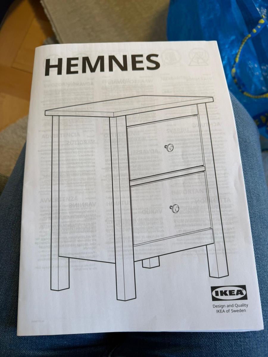IKEA HEMNES chest of drawers assembled — work in progress
